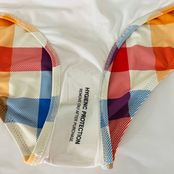 SOLID & STRIPED The Elle Bikini Bottom Tropical Gingham Swimsuit NWT - Picture 6 of 8